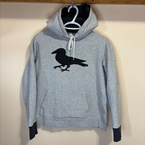 Modern Amusement Grey Hoodie with Black Bird Design